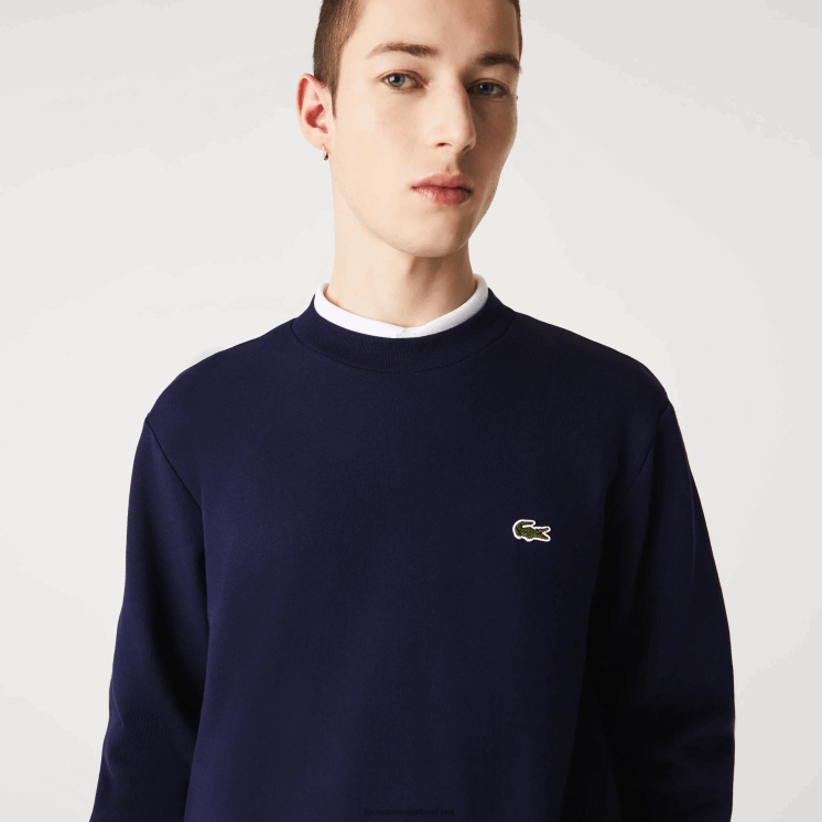 Lacoste sweatshirt van biologisch geborsteld katoen 0828H274 marineblauw 166 Heren