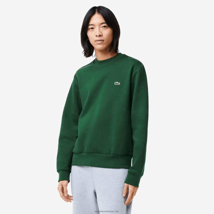 Lacoste sweatshirt van biologisch geborsteld katoen 0828H281 groen 132 Heren