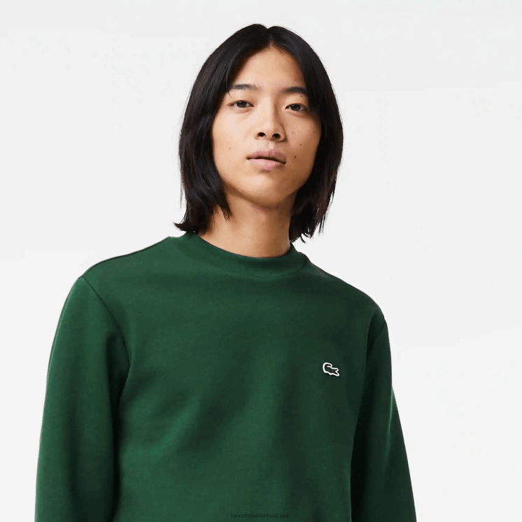 Lacoste sweatshirt van biologisch geborsteld katoen 0828H281 groen 132 Heren