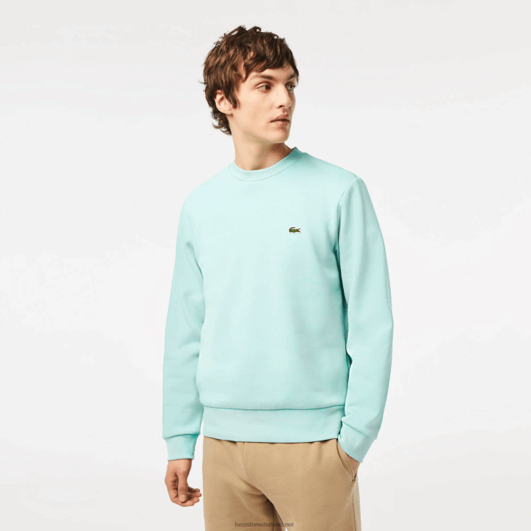 Lacoste sweatshirt van biologisch geborsteld katoen 0828H285 mint lgf Heren