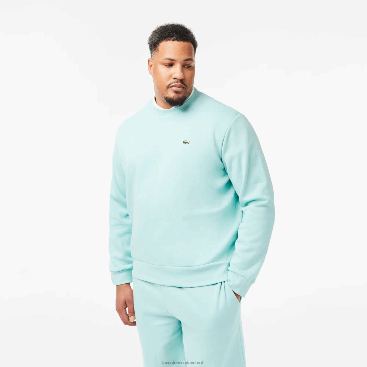 Lacoste sweatshirt van biologisch geborsteld katoen 0828H285 mint lgf Heren