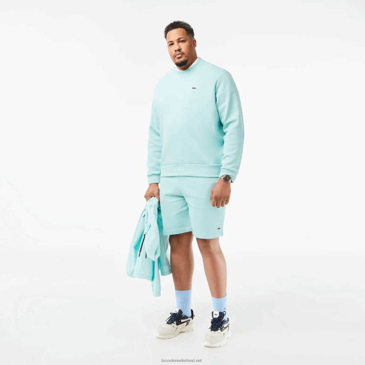 Lacoste sweatshirt van biologisch geborsteld katoen 0828H285 mint lgf Heren