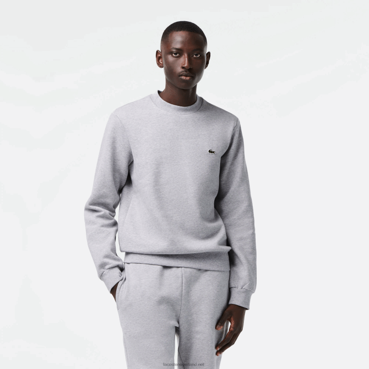 Lacoste sweatshirt van biologisch geborsteld katoen 0828H287 grijze chine ca Heren