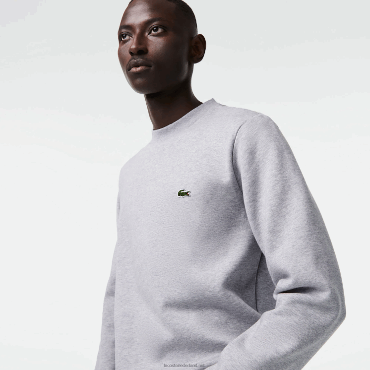 Lacoste sweatshirt van biologisch geborsteld katoen 0828H287 grijze chine ca Heren