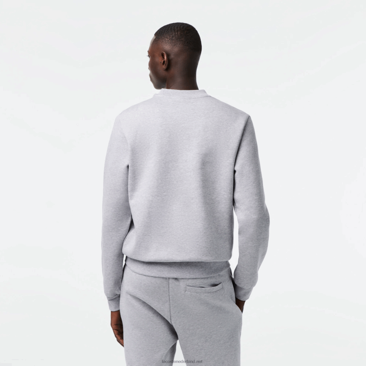 Lacoste sweatshirt van biologisch geborsteld katoen 0828H287 grijze chine ca Heren