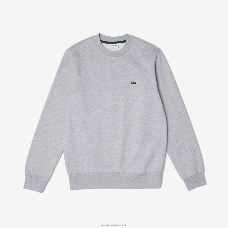 Lacoste sweatshirt van biologisch geborsteld katoen 0828H287 grijze chine ca Heren