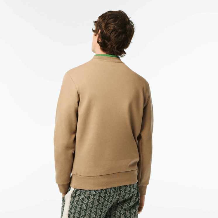 Lacoste sweatshirt van biologisch geborsteld katoen 0828H289 beige cb8 Heren