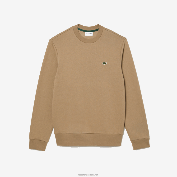 Lacoste sweatshirt van biologisch geborsteld katoen 0828H289 beige cb8 Heren