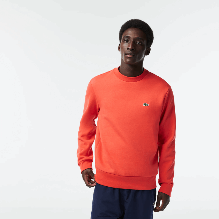 Lacoste sweatshirt van biologisch geborsteld katoen 0828H352 oranje 02k Heren