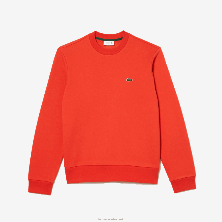 Lacoste sweatshirt van biologisch geborsteld katoen 0828H352 oranje 02k Heren