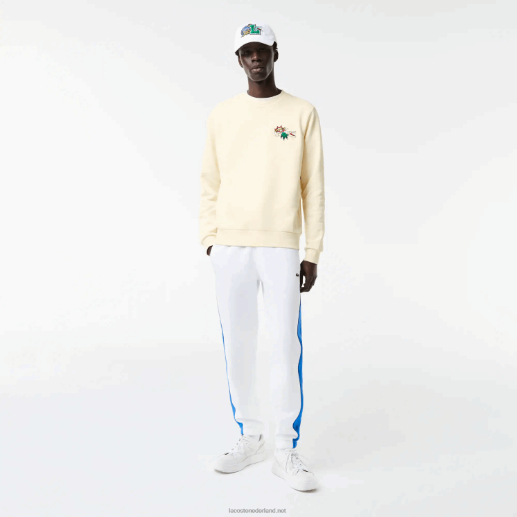Lacoste sweatshirt van biologisch katoen met badge 0828H989 witte xfj Heren