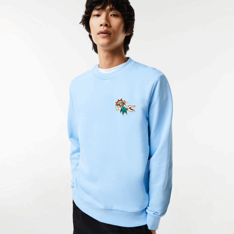 Lacoste sweatshirt van biologisch katoen met badge 0828H990 blauwe hbp Heren