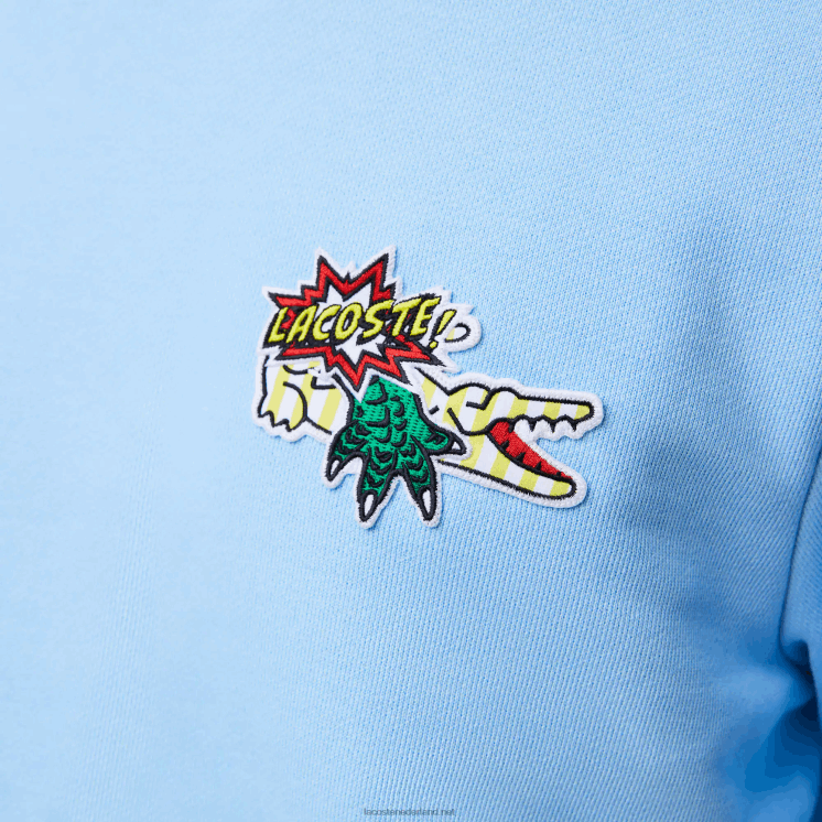 Lacoste sweatshirt van biologisch katoen met badge 0828H990 blauwe hbp Heren