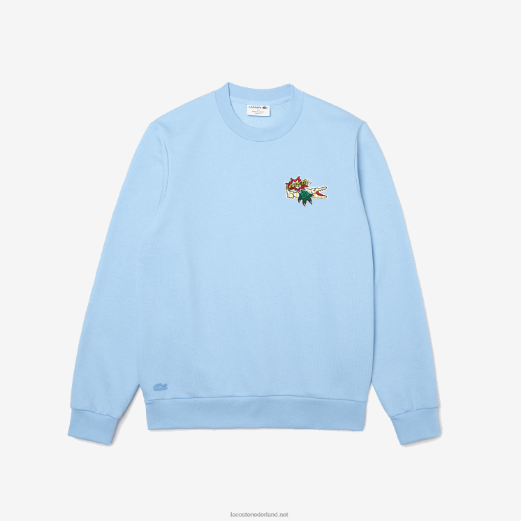 Lacoste sweatshirt van biologisch katoen met badge 0828H990 blauwe hbp Heren
