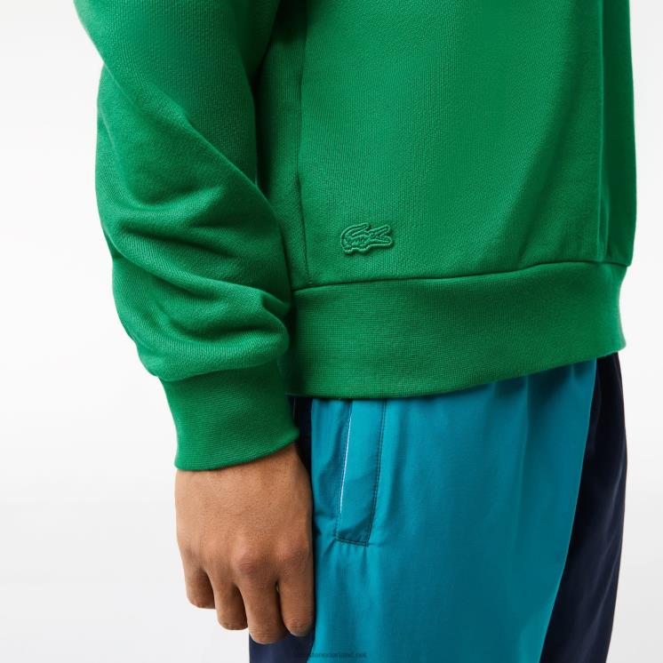 Lacoste sweatshirt van biologisch katoen met badge 0828H991 groene lm Heren