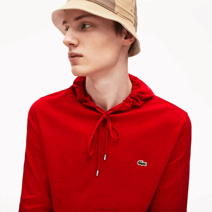 Lacoste sweatshirt van katoenen jersey met capuchon 0828H620 rood 240 Heren