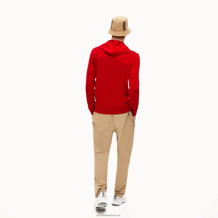 Lacoste sweatshirt van katoenen jersey met capuchon 0828H620 rood 240 Heren