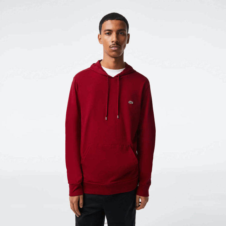 Lacoste sweatshirt van katoenen jersey met capuchon 0828H622 bordeaux 476 Heren