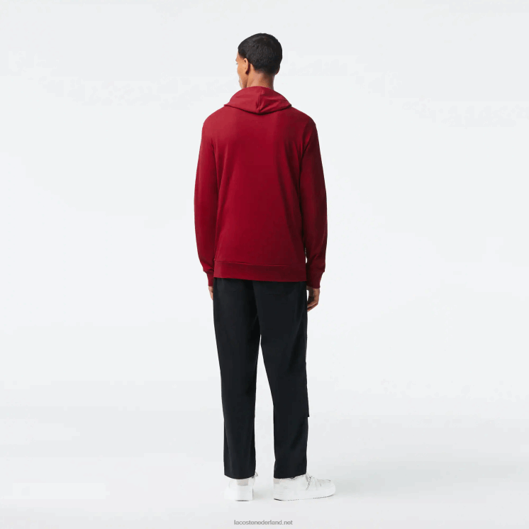 Lacoste sweatshirt van katoenen jersey met capuchon 0828H622 bordeaux 476 Heren