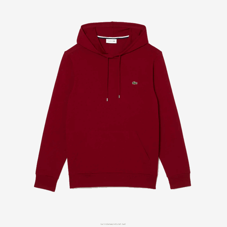 Lacoste sweatshirt van katoenen jersey met capuchon 0828H622 bordeaux 476 Heren