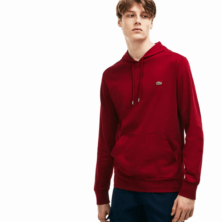 Lacoste sweatshirt van katoenen jersey met capuchon 0828H622 bordeaux 476 Heren