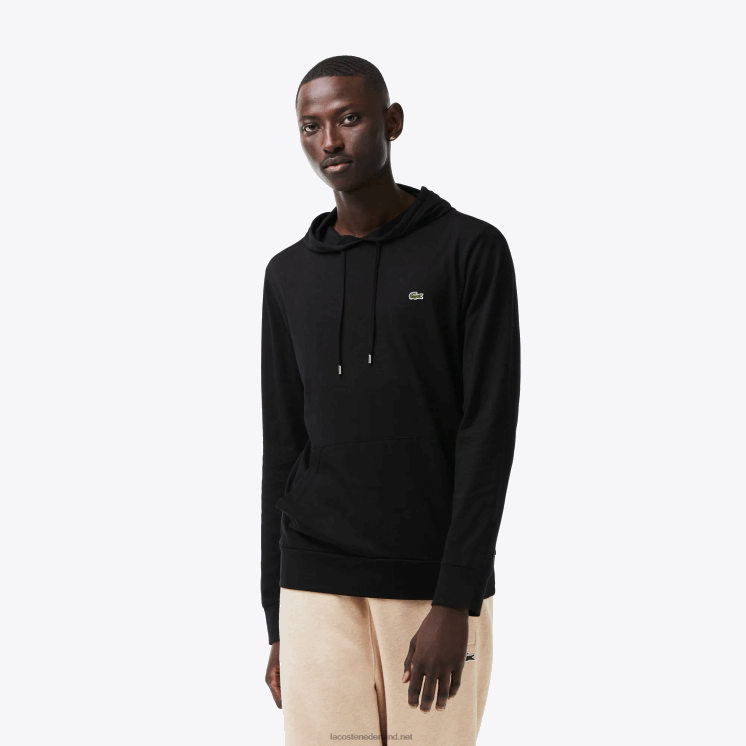 Lacoste sweatshirt van katoenen jersey met capuchon 0828H673 zwart 031 Heren