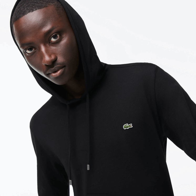 Lacoste sweatshirt van katoenen jersey met capuchon 0828H673 zwart 031 Heren