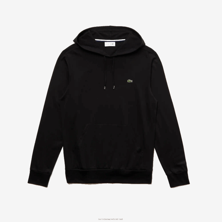 Lacoste sweatshirt van katoenen jersey met capuchon 0828H673 zwart 031 Heren