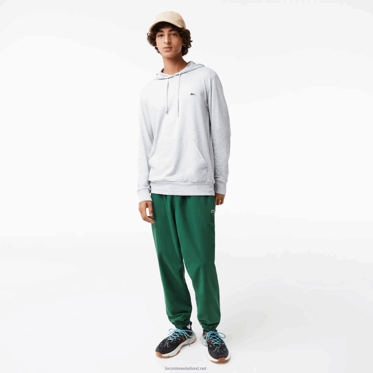 Lacoste sweatshirt van katoenen jersey met capuchon 0828H713 grijze chine ca Heren