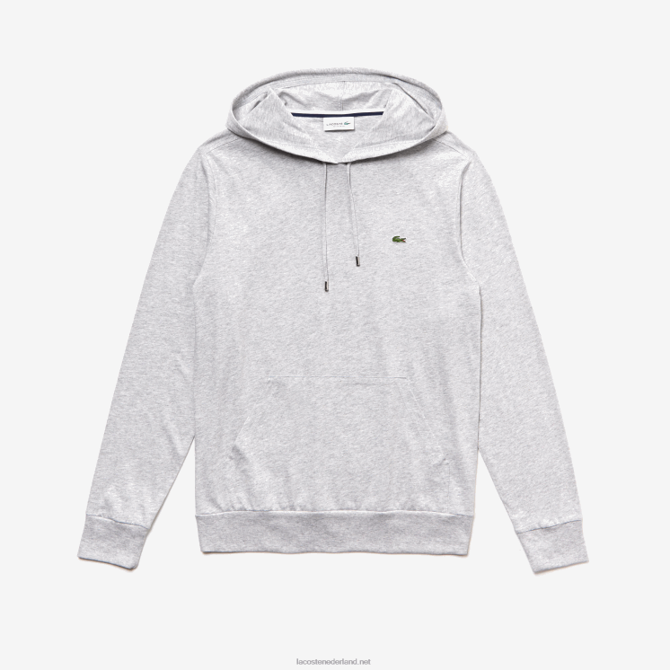 Lacoste sweatshirt van katoenen jersey met capuchon 0828H713 grijze chine ca Heren
