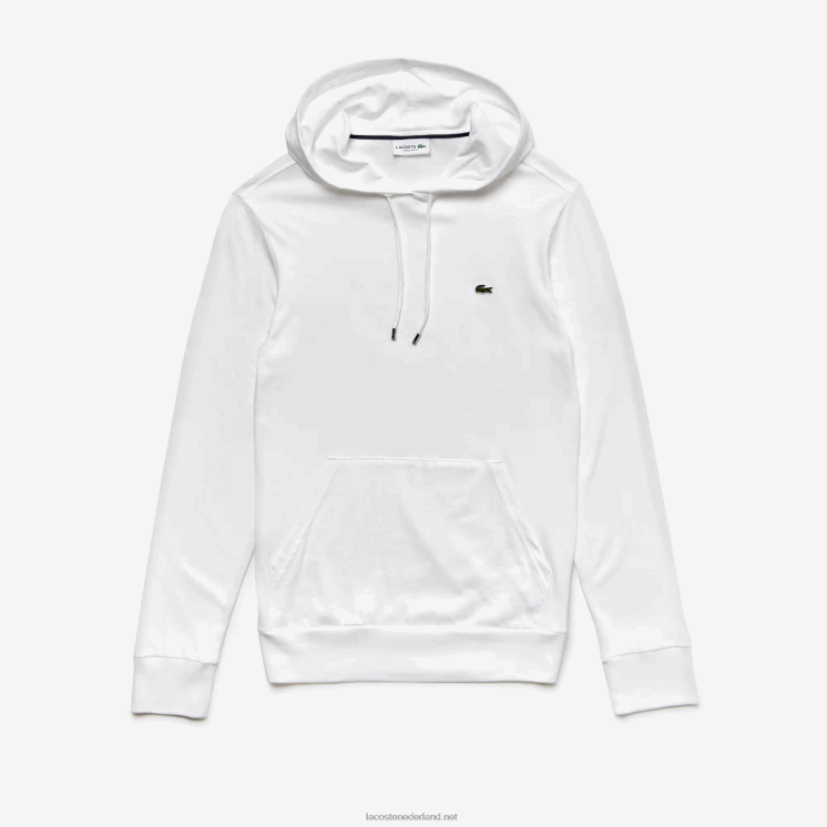Lacoste sweatshirt van katoenen jersey met capuchon 0828H736 wit 001 Heren