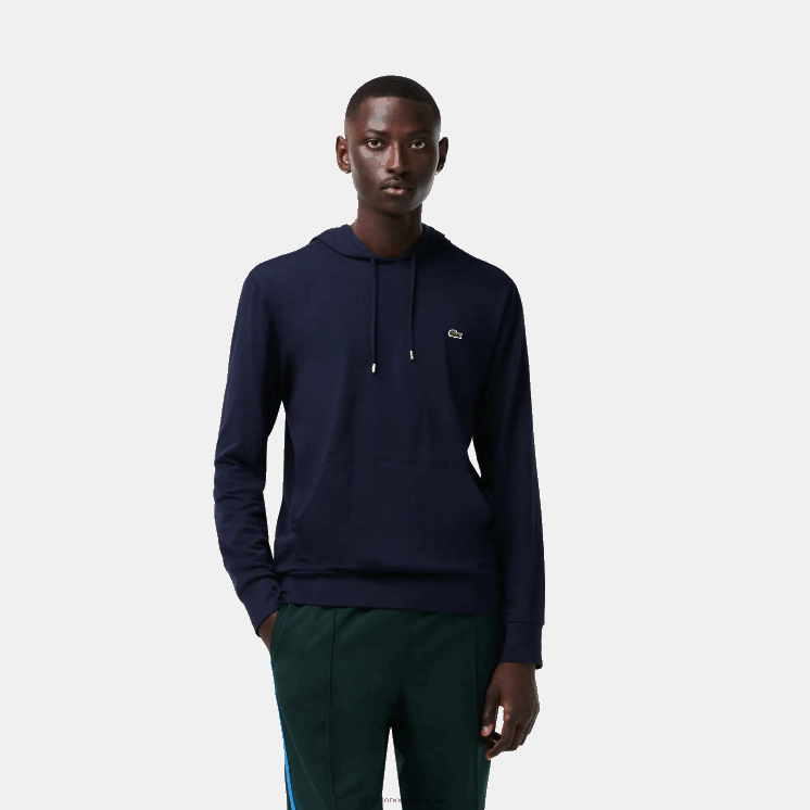 Lacoste sweatshirt van katoenen jersey met capuchon 0828H737 marineblauw 166 Heren