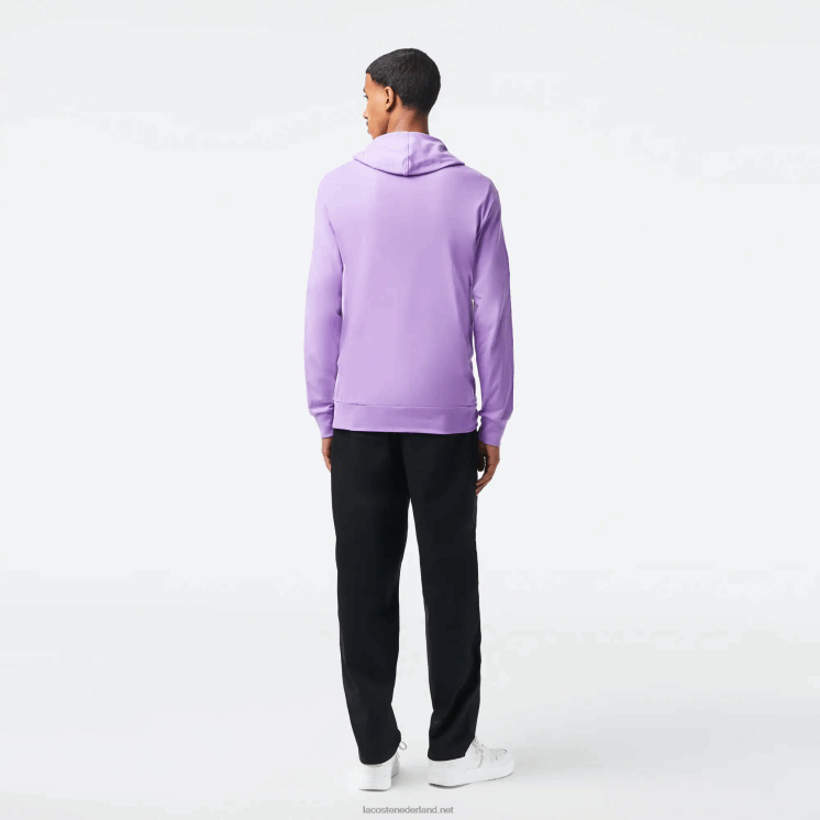 Lacoste sweatshirt van katoenen jersey met capuchon 0828H790 paarse gfu Heren