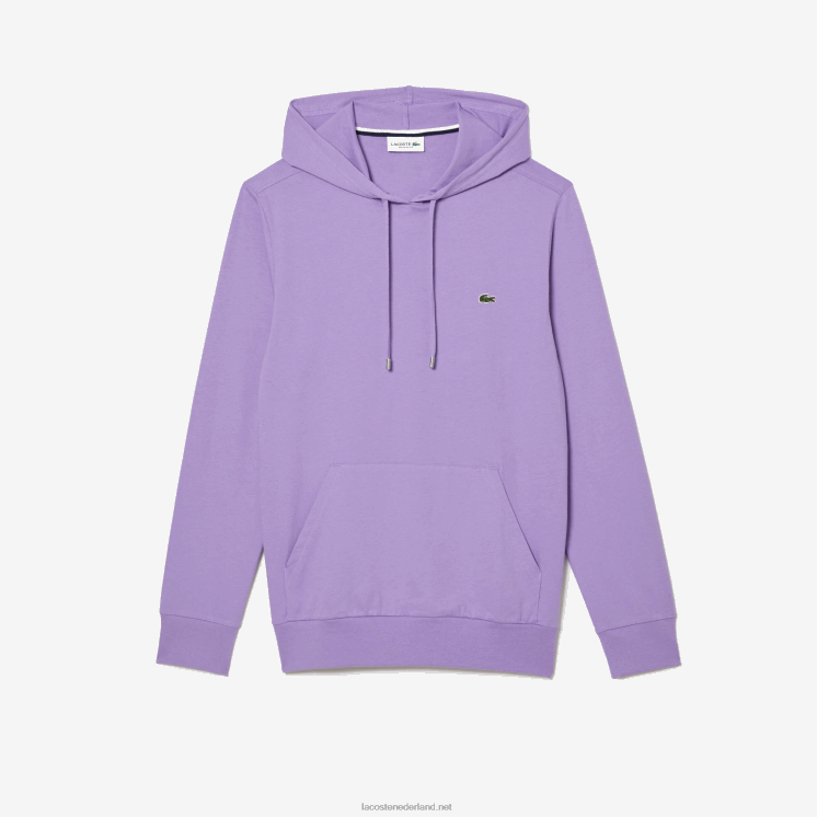 Lacoste sweatshirt van katoenen jersey met capuchon 0828H790 paarse gfu Heren