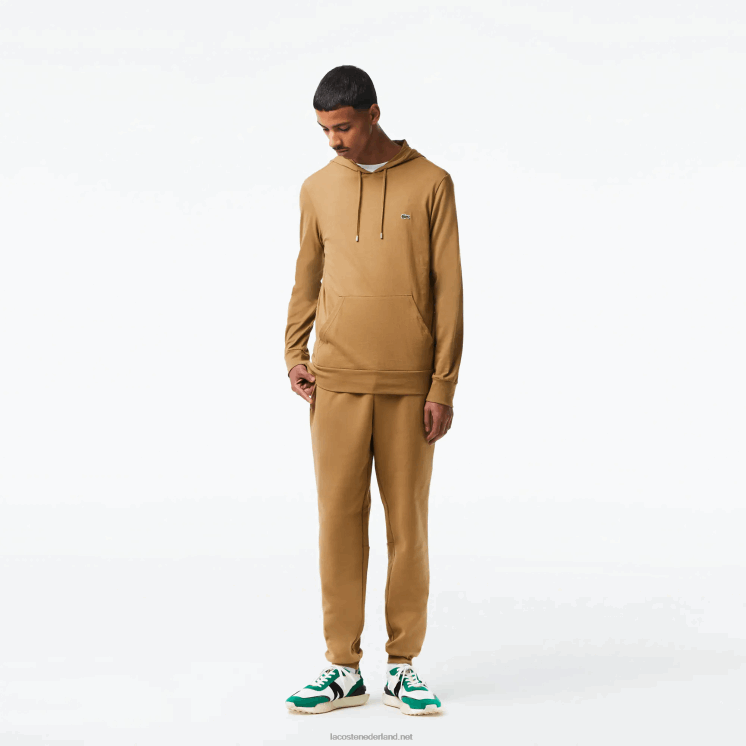 Lacoste sweatshirt van katoenen jersey met capuchon 0828H845 bruin z0w Heren