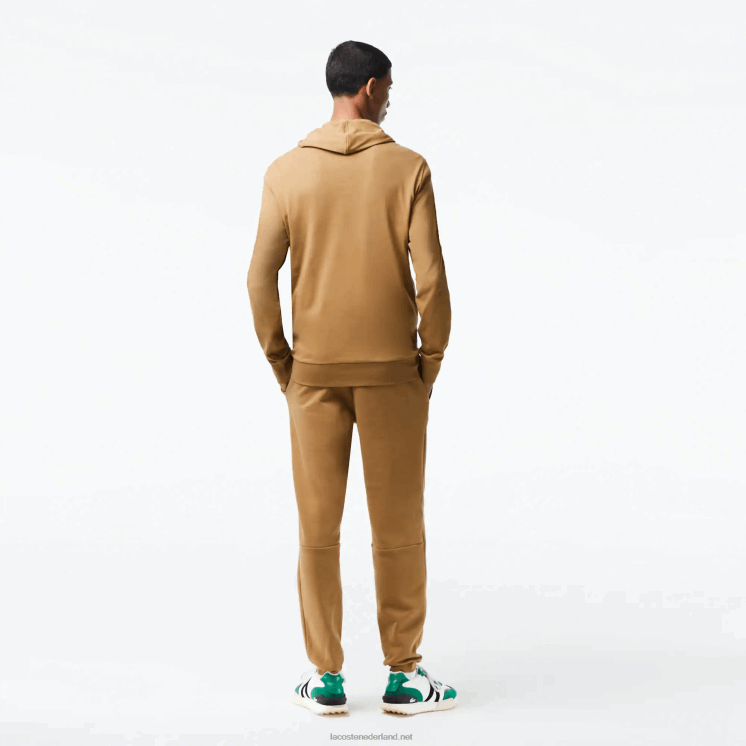 Lacoste sweatshirt van katoenen jersey met capuchon 0828H845 bruin z0w Heren