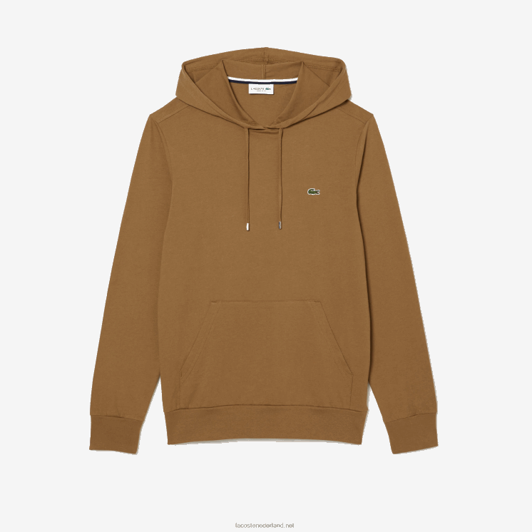 Lacoste sweatshirt van katoenen jersey met capuchon 0828H845 bruin z0w Heren
