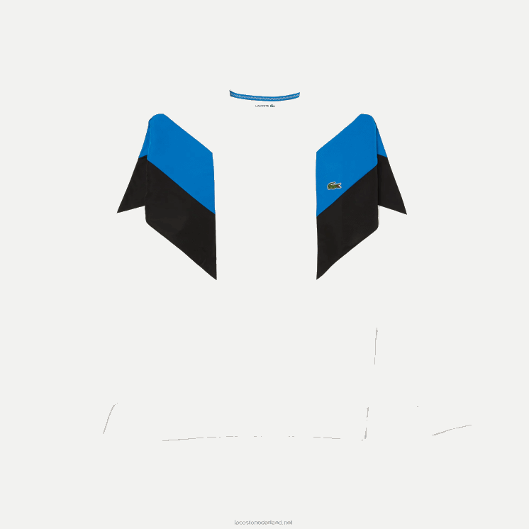 Lacoste sweatshirt van katoenfleece met ronde hals en colorblock-design 0828H1127 wit blauw zwart wza Heren