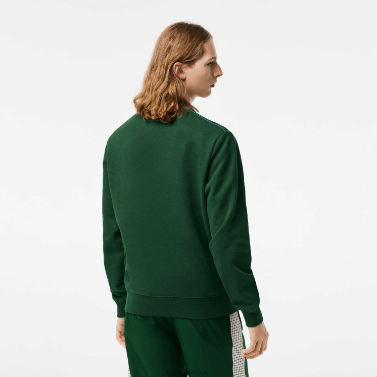 Lacoste sweatshirt van ongeborstelde fleece met ronde hals 0828H299 groen 132 Heren