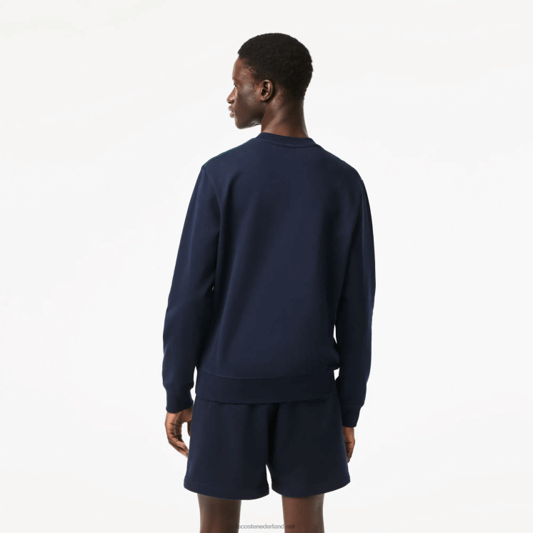 Lacoste sweatshirt van ongeborstelde fleece met ronde hals 0828H300 marineblauw 166 Heren