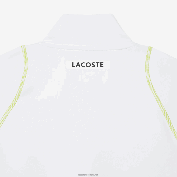 Lacoste tennis x daniil medvedev sweatshirt met ritssluiting 0828H311 wit geel wui Heren