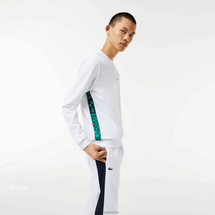 Lacoste tennissweatshirt met sportprint 0828H1056 wit 001 Heren