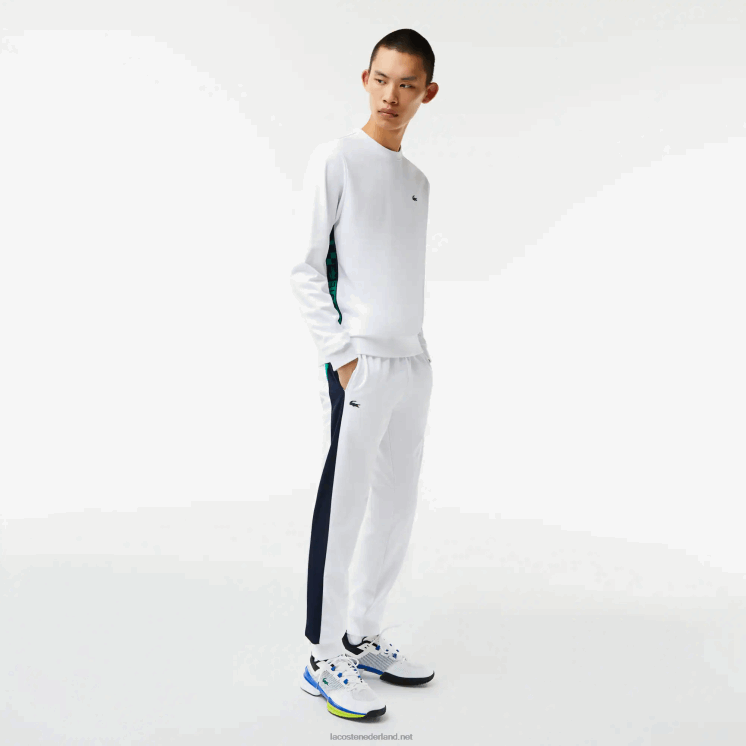 Lacoste tennissweatshirt met sportprint 0828H1056 wit 001 Heren