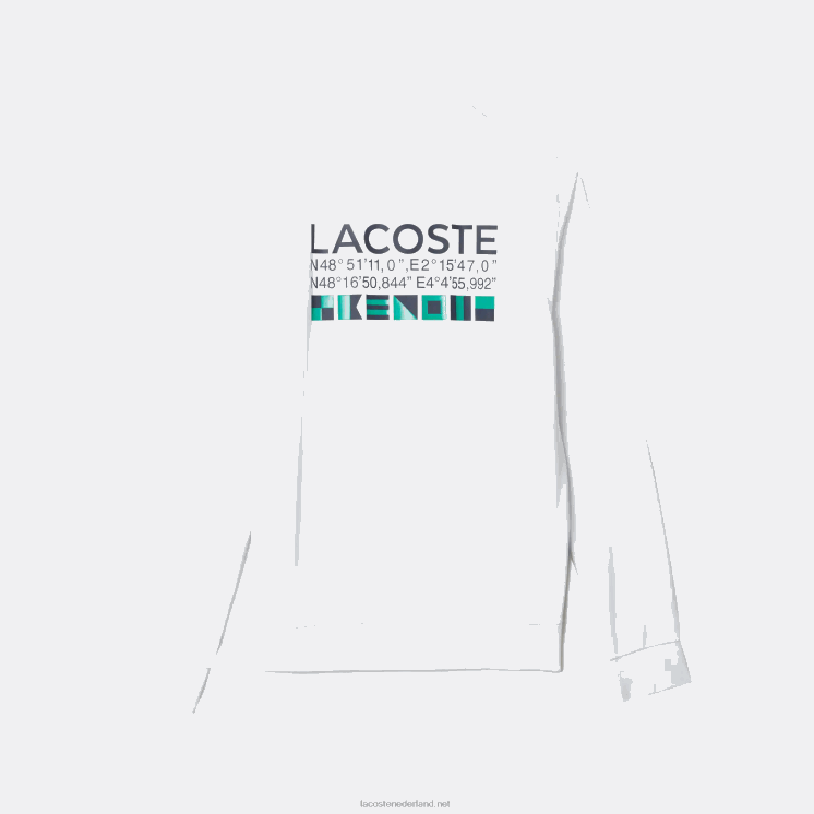 Lacoste tennissweatshirt met sportprint 0828H1056 wit 001 Heren