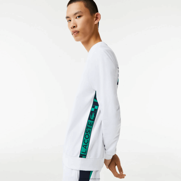 Lacoste tennissweatshirt met sportprint 0828H1056 wit 001 Heren
