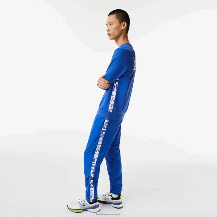 Lacoste tennissweatshirt met sportprint 0828H1057 blauw k1q Heren