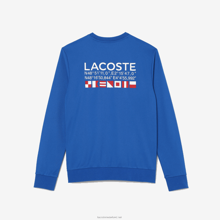 Lacoste tennissweatshirt met sportprint 0828H1057 blauw k1q Heren