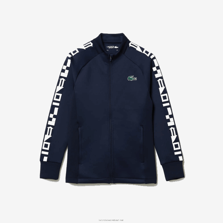 Lacoste tennissweatshirt met sportprint en ritssluiting 0828H1051 marineblauw 166 Heren