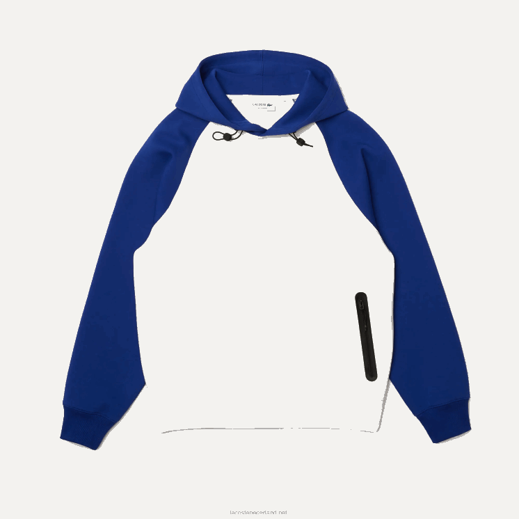 Lacoste tweekleurig sweatshirt met capuchon en contrasterend ritsvak 0828H1190 wit blauw em Heren