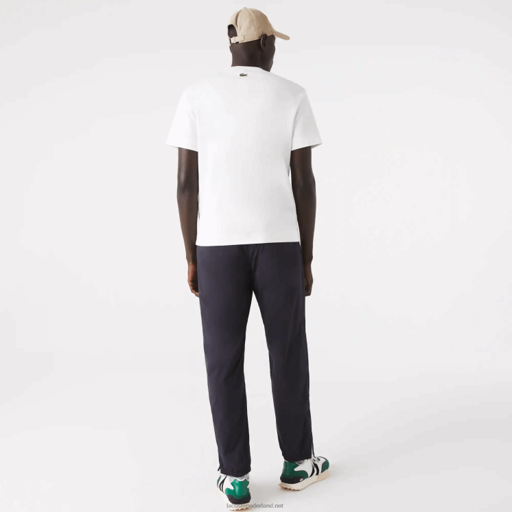 Lacoste 3D-geprint katoenen T-shirt met ronde hals en logo 0828H906 wit 70v Heren